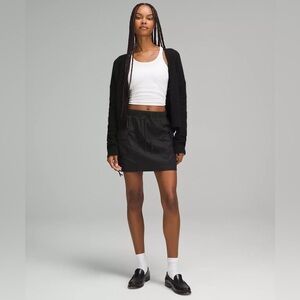 Lululemon women’s small 6 skirt nylon cargo mini Black Drawstring high rise